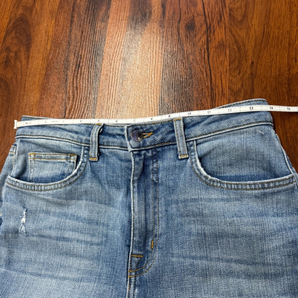 L’AGENCE High Rise Distressed Cotton Skinny Jeans | Size 28 - Picture 7 of 10